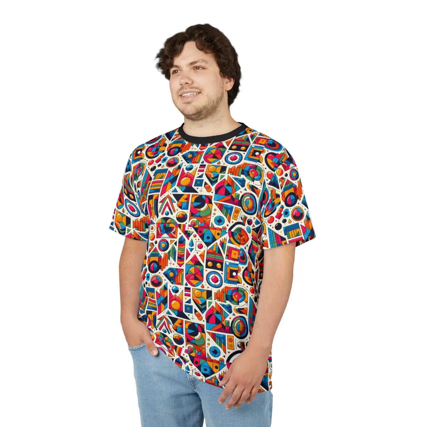 Vibrant Geometric Pattern Unisex Tee - All-Over Print - DipaliZ