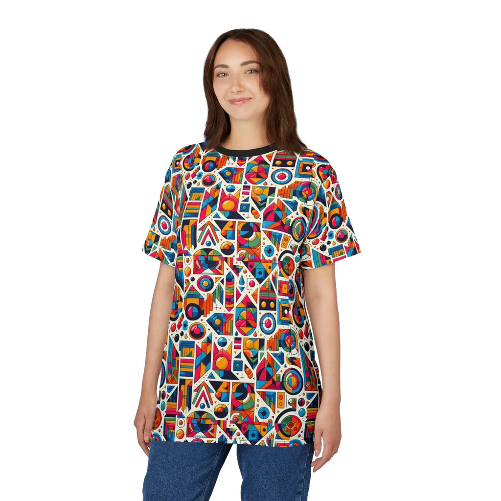 Vibrant Geometric Pattern Unisex Tee - All-Over Print - DipaliZ
