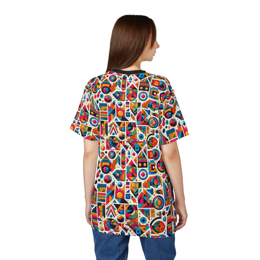 Vibrant Geometric Pattern Unisex Tee - All-Over Print - DipaliZ