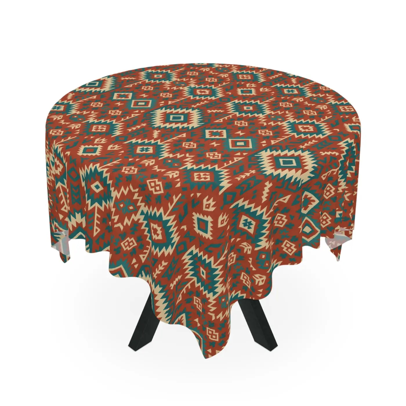 Vibrant Geometric Tablecloth - Boho Chic Style Easy Care - DipaliZ