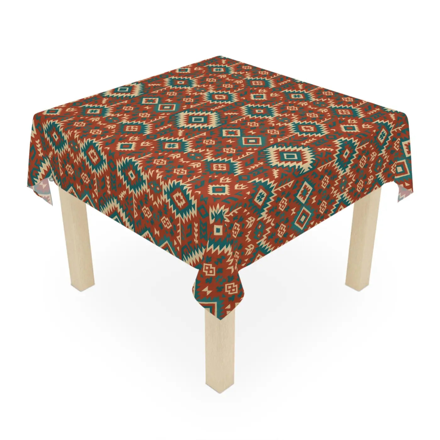 Vibrant Geometric Tablecloth - Boho Chic Style Easy Care - DipaliZ