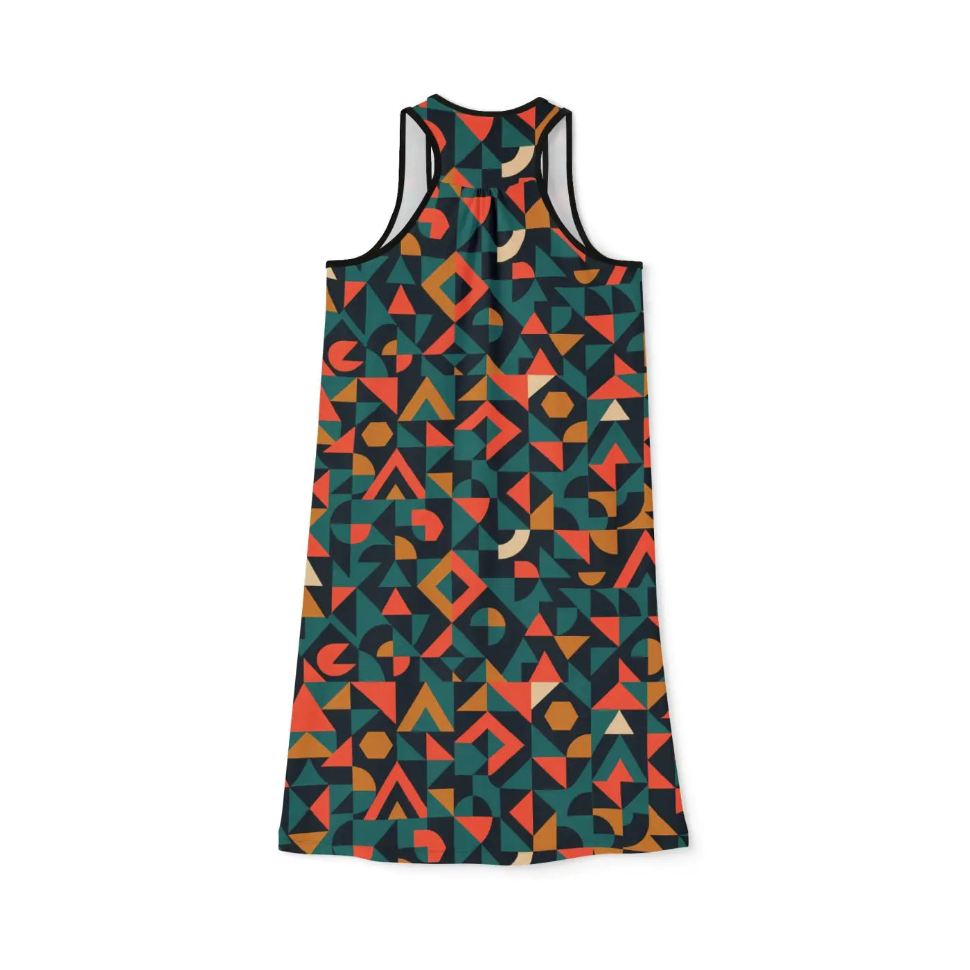 Vibrant Geometric Women's Racerback Dress - Unique Everyday Wear - DipaliZ
