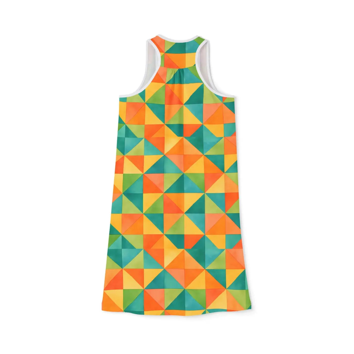 Women's Racerback Dress - Bold Geometric Summer Style - DipaliZ