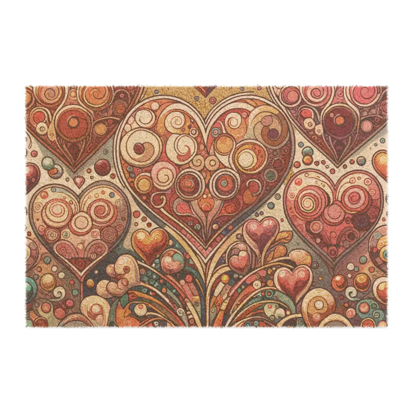 Vibrant Heart Pattern Doormat - Colorful Welcome Decor - DipaliZ