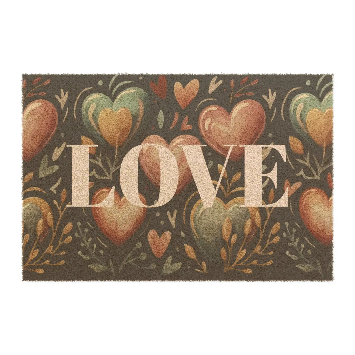 Vibrant Heart Pattern Doormat - Love Welcome Design - DipaliZ