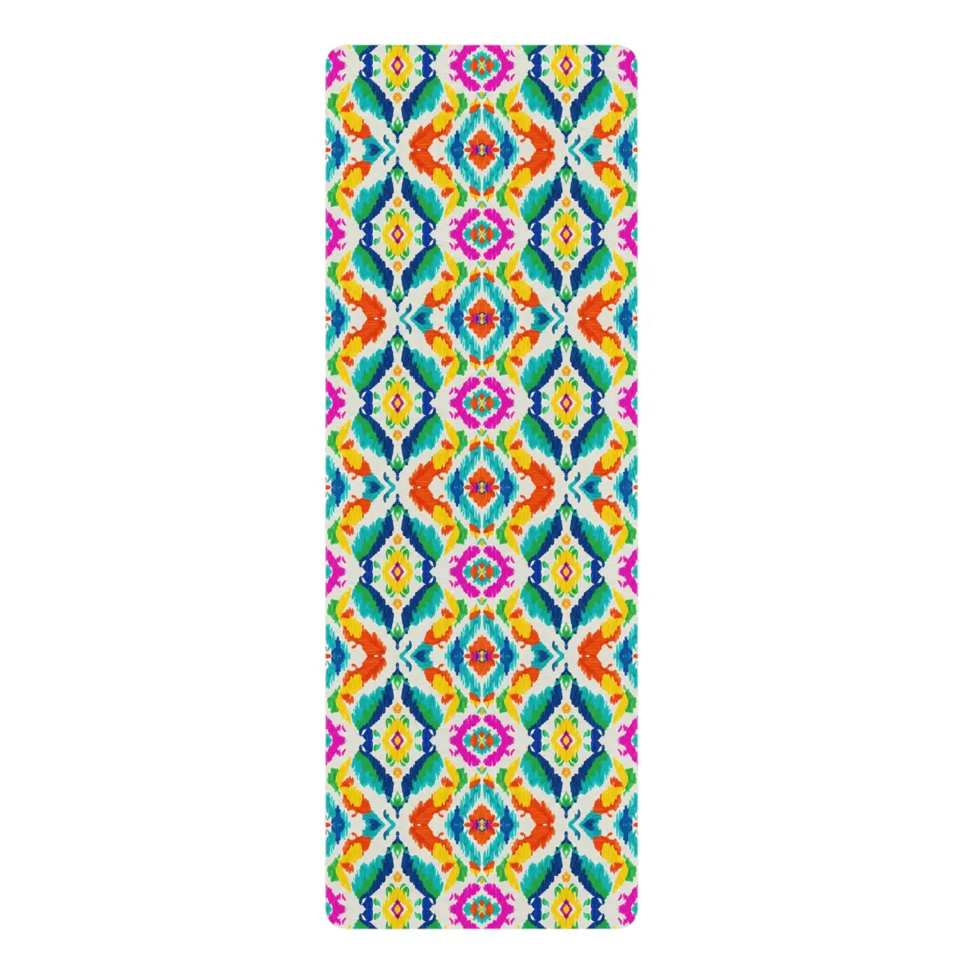 Ikat Rubber Yoga Mat - Hand Painted Microfiber Suede - DipaliZ