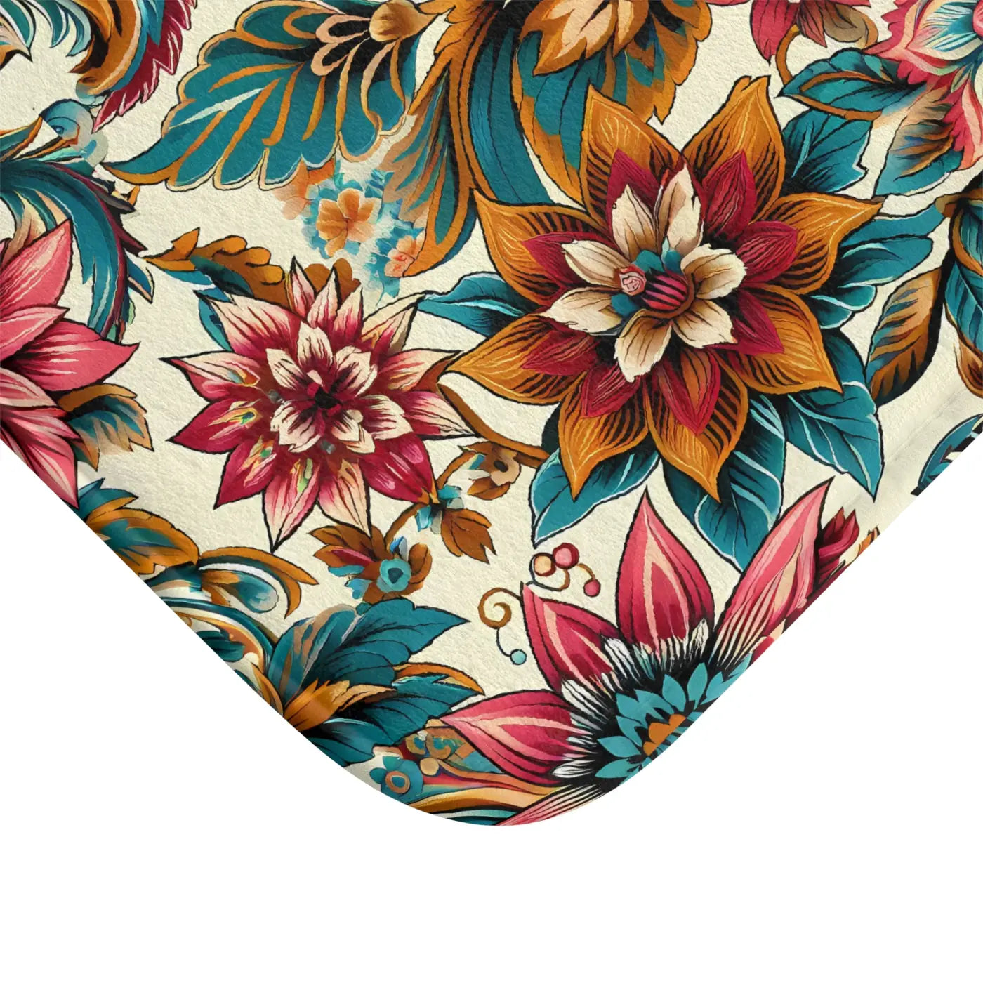 Vibrant Large Flower Bath Mat - Monochrome Floral - DipaliZ