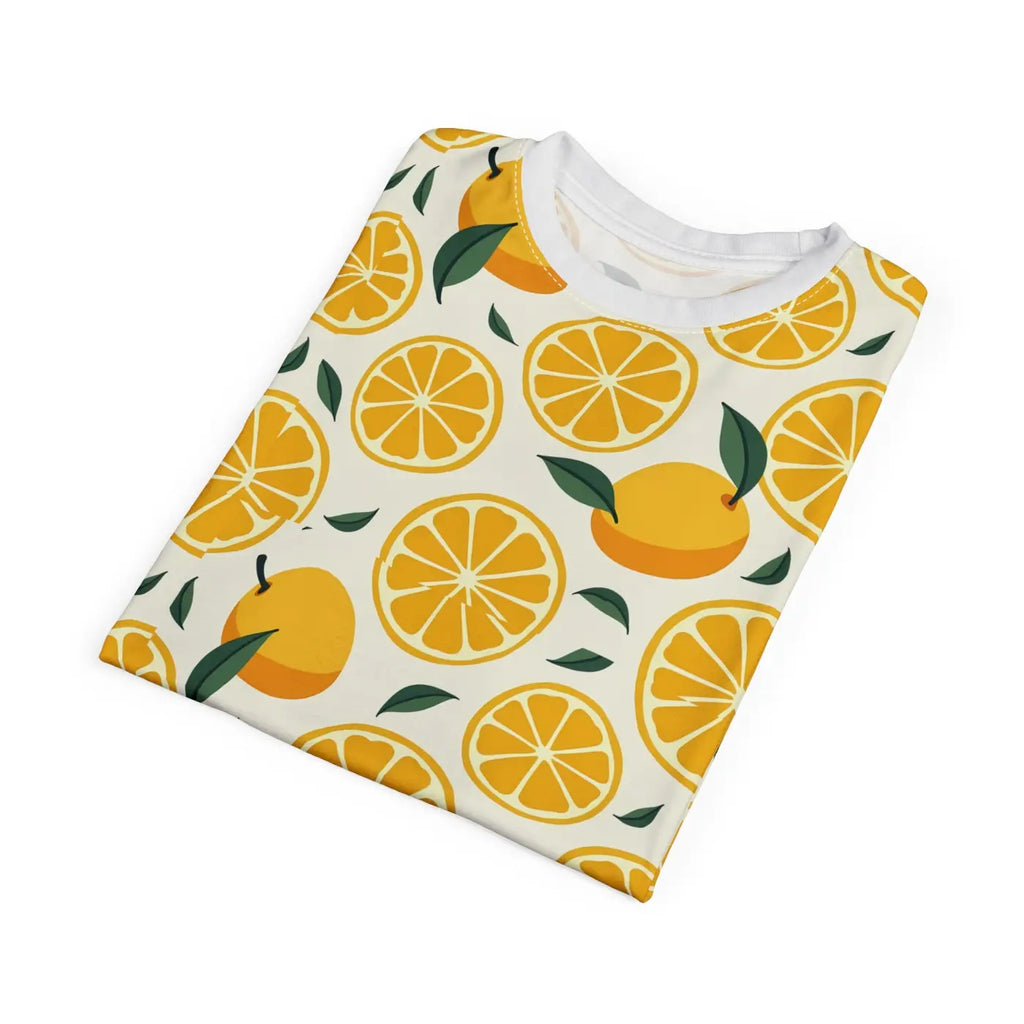 Vibrant Lemon Print Tee - Citrus Summer Style - DipaliZ