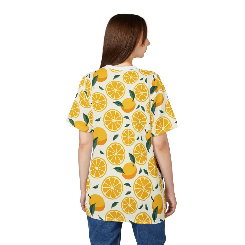 Vibrant Lemon Print Tee - Citrus Summer Style - DipaliZ