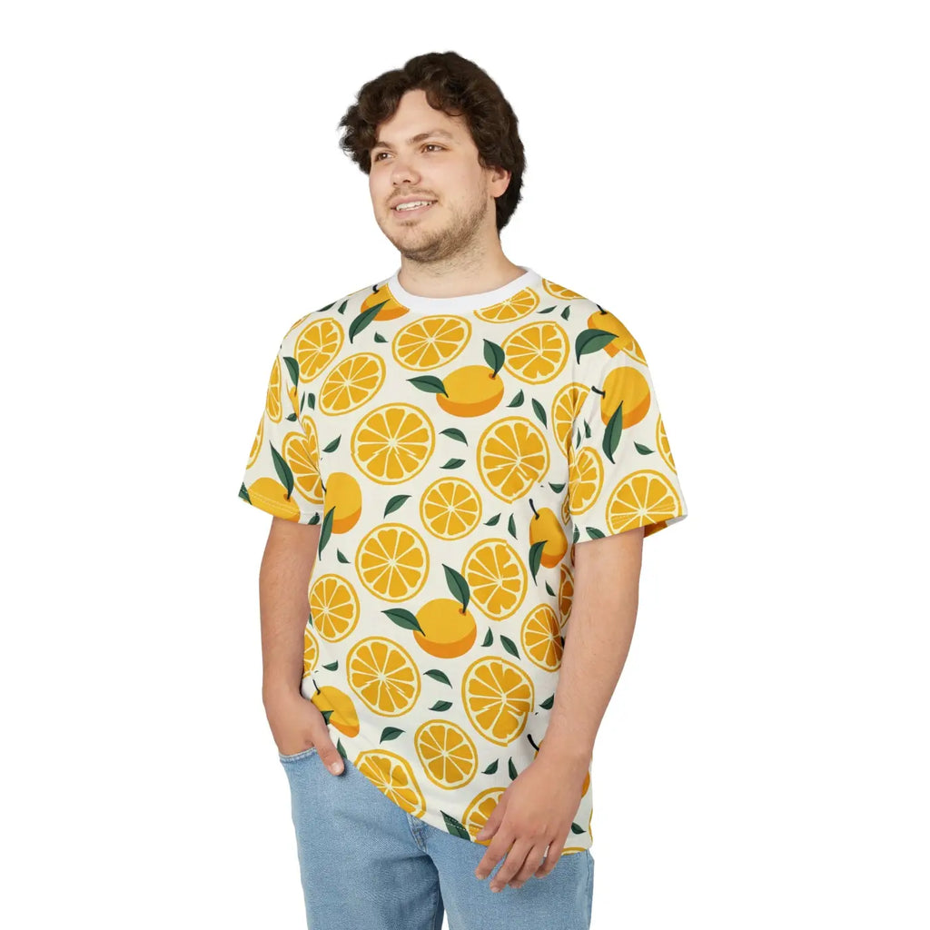 Vibrant Lemon Print Tee - Citrus Summer Style - DipaliZ