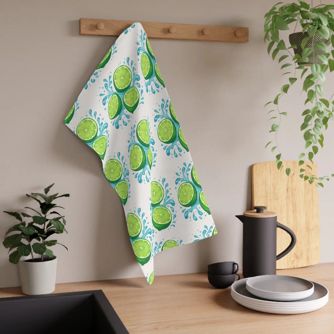 Premium Vibrant Lime Tea Towels - Slice Tea Helpers - DipaliZ