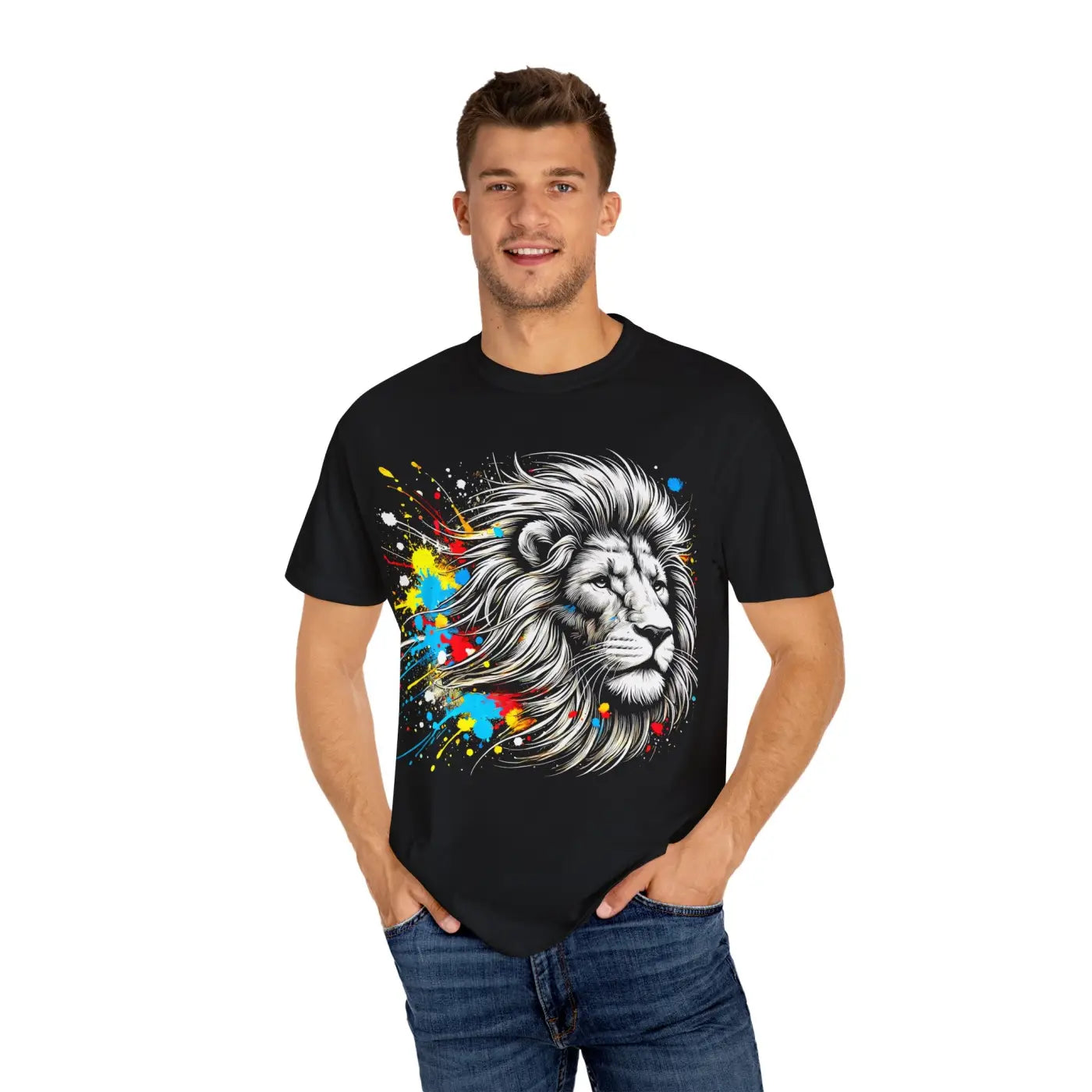 Lion T-Shirt - Vibrant Lion Art for Nature Lovers - DipaliZ