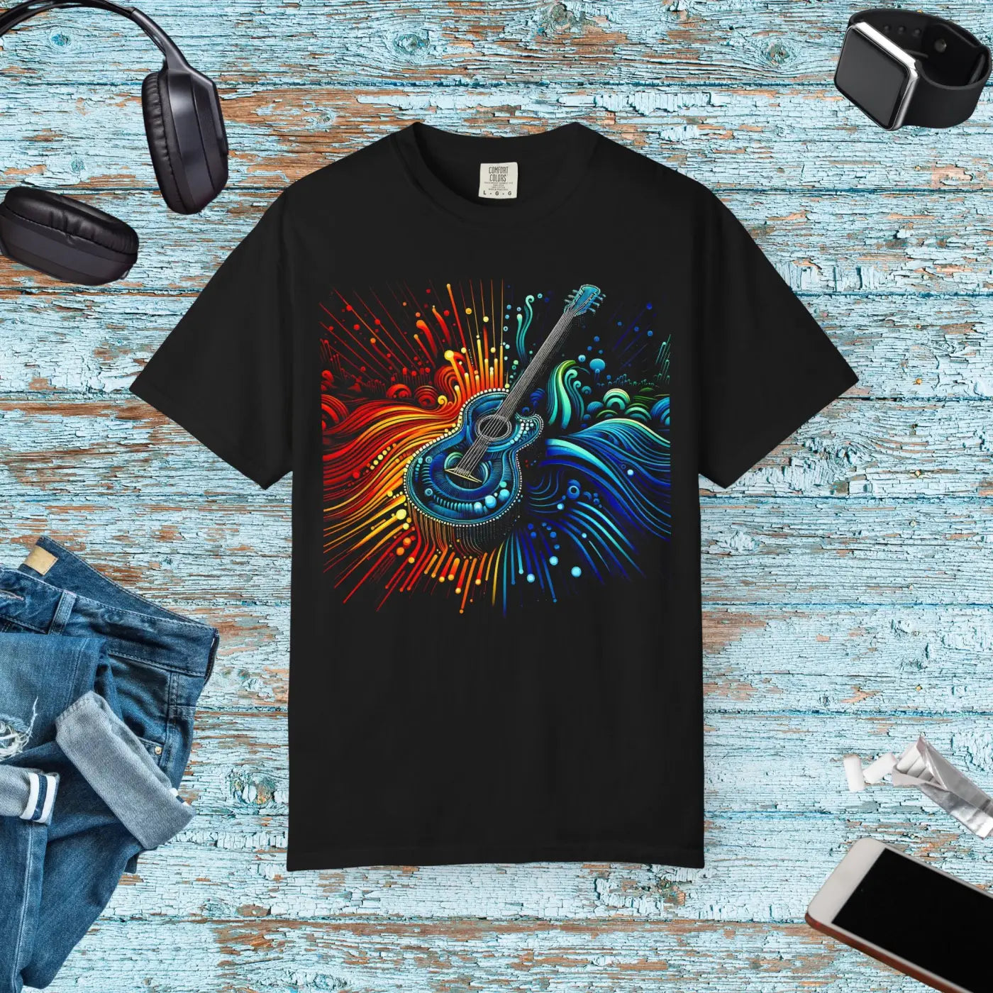 Unisex Garment-Dyed T-Shirt - Vibrant Music Lovers - DipaliZ