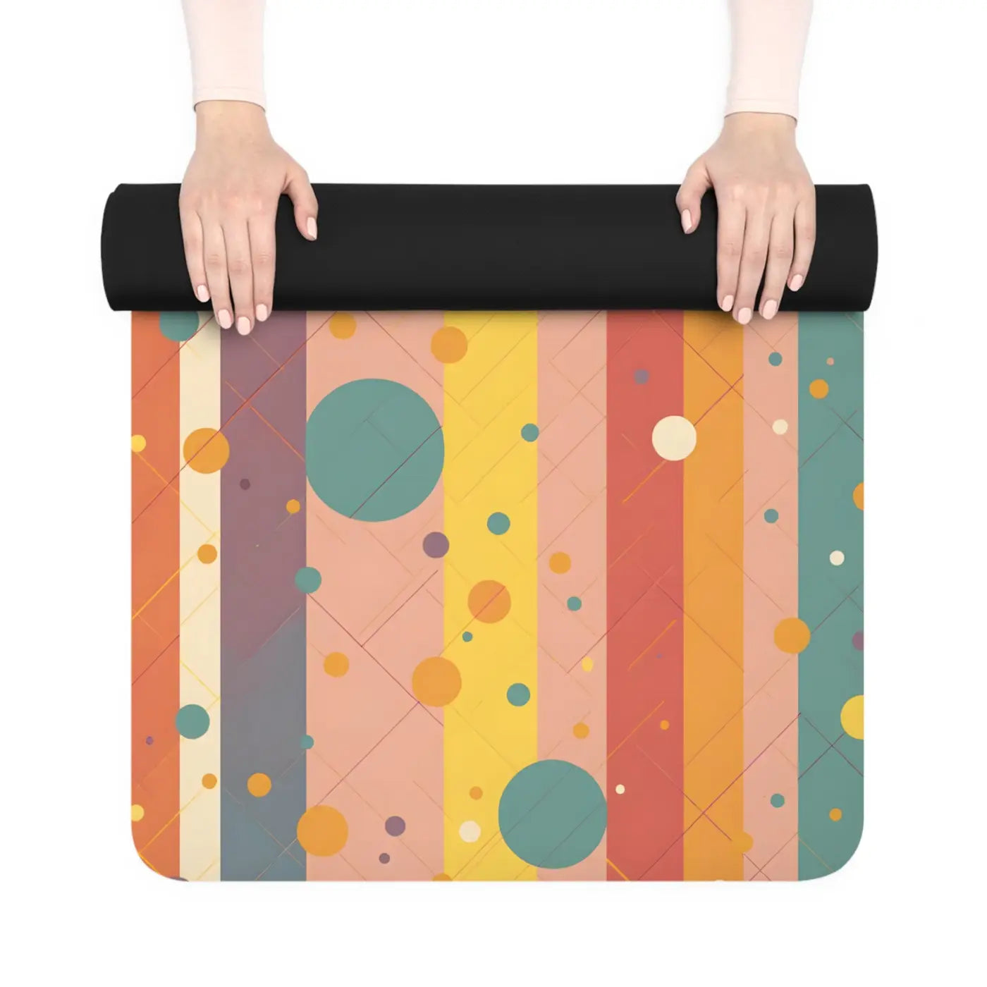 Vibrant Rubber Yoga Mat Oasis - Anti-Slip Backing - DipaliZ