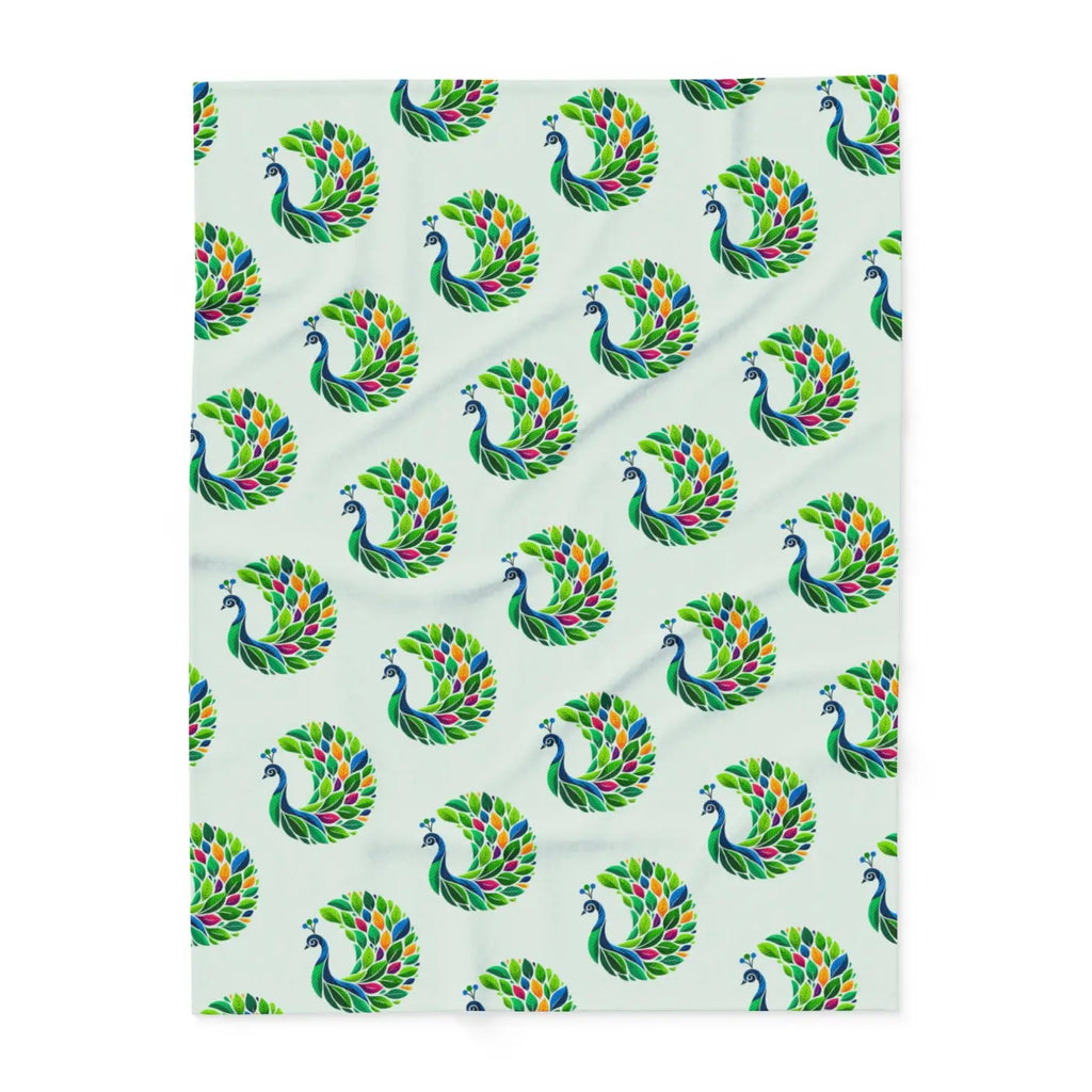 Vibrant Arctic Fleece Blanket - Lively Tropical Peacock - DipaliZ