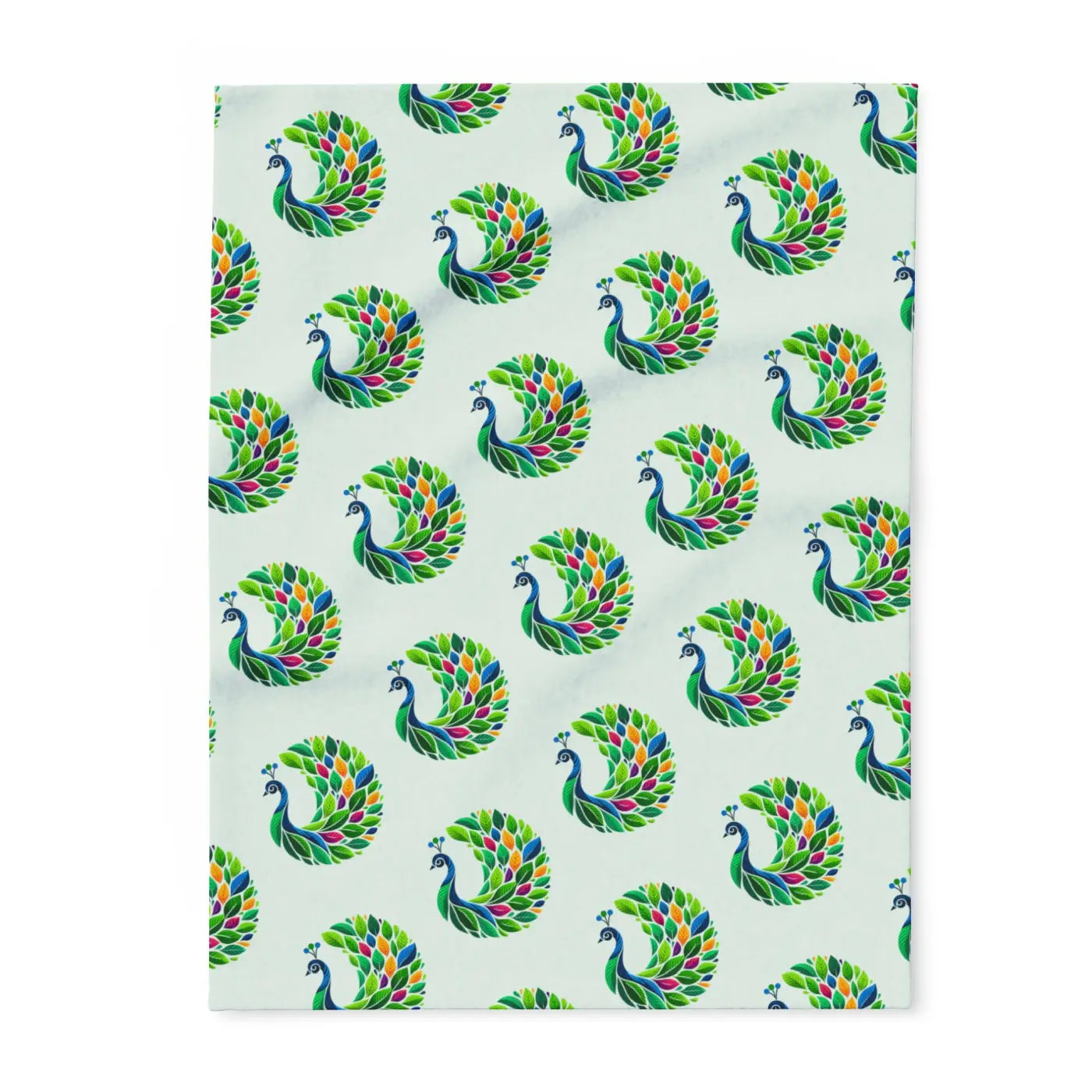 Vibrant Arctic Fleece Blanket - Lively Tropical Peacock - DipaliZ