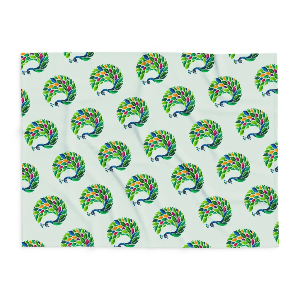 Vibrant Arctic Fleece Blanket - Lively Tropical Peacock - DipaliZ