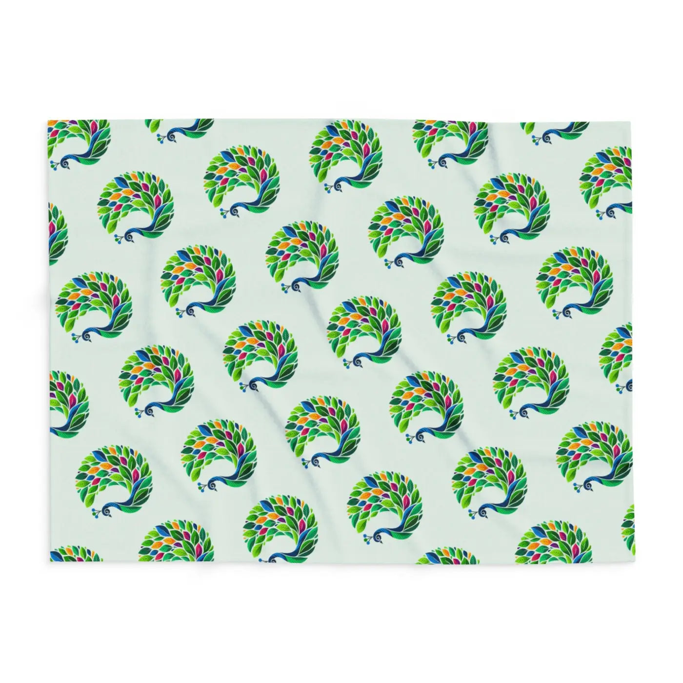 Vibrant Arctic Fleece Blanket - Lively Tropical Peacock - DipaliZ
