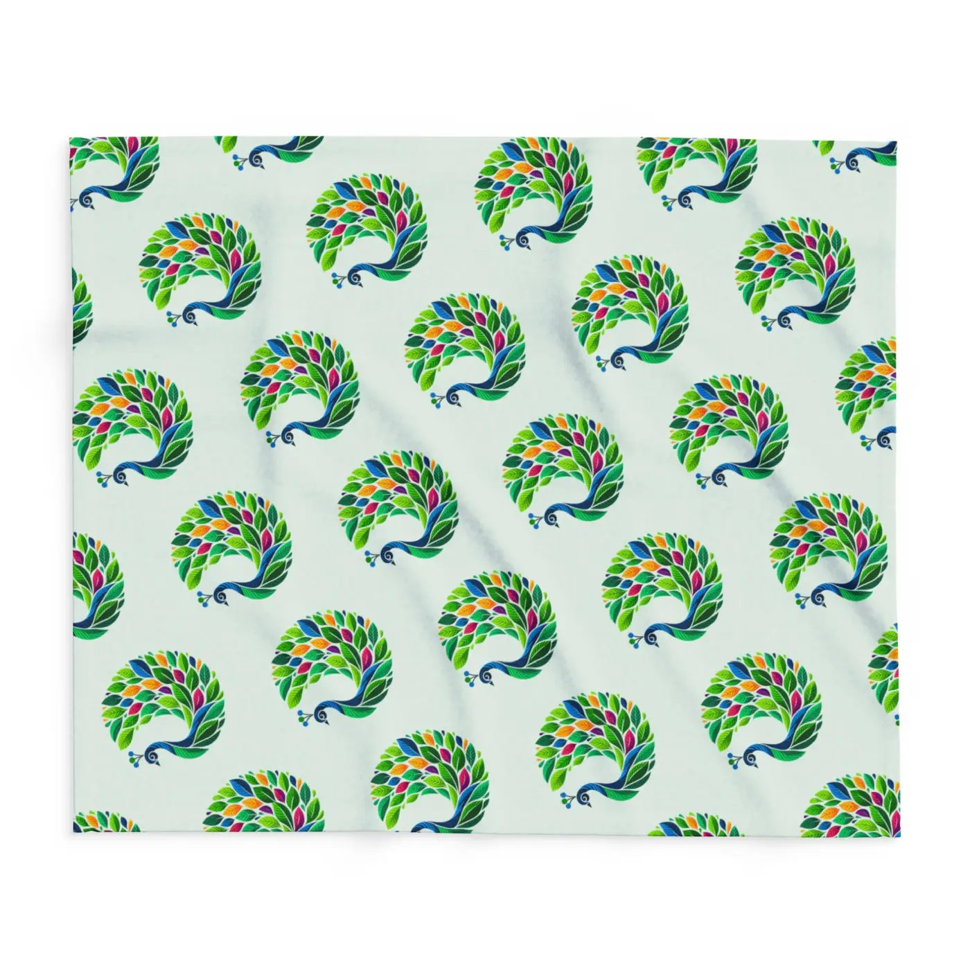 Vibrant Arctic Fleece Blanket - Lively Tropical Peacock - DipaliZ