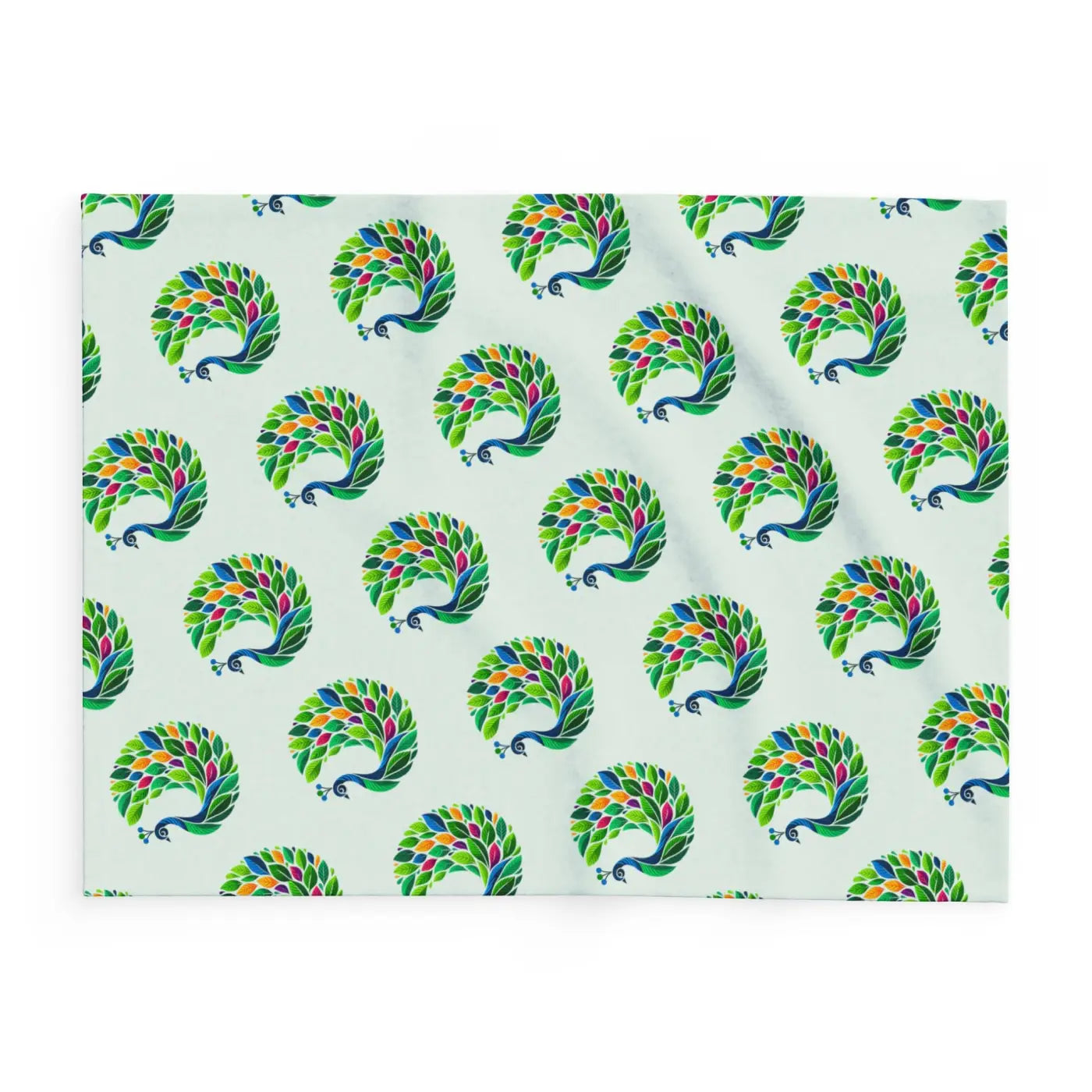 Vibrant Arctic Fleece Blanket - Lively Tropical Peacock - DipaliZ