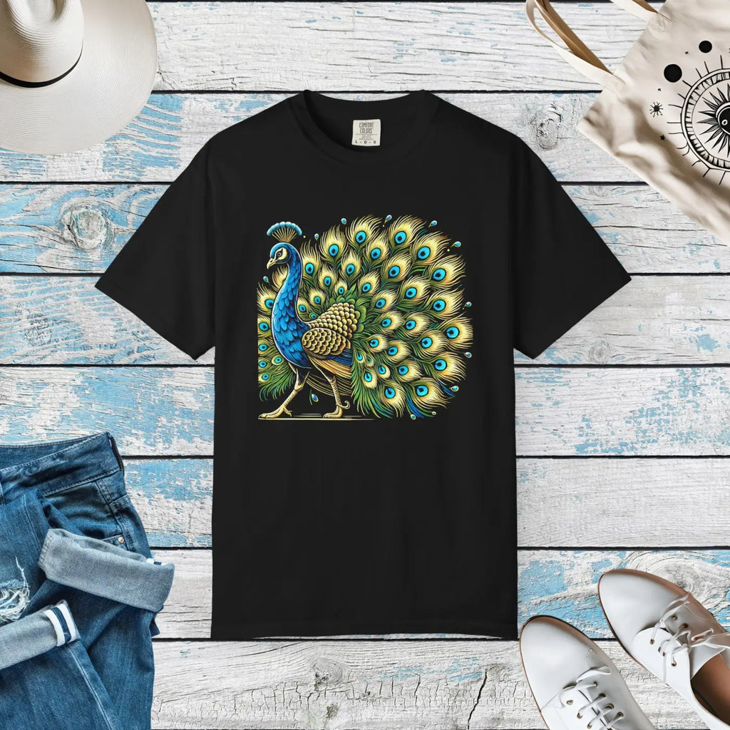 Vibrant Peacock Tee - Colorful Bird Nature Lover Shirt - DipaliZ