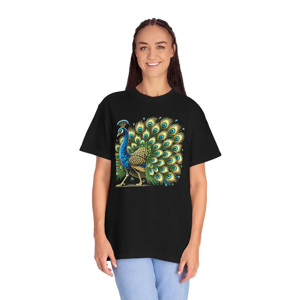 Vibrant Peacock Tee - Colorful Bird Nature Lover Shirt - DipaliZ
