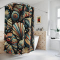 Vibrant Seashell Shower Curtain - Beach Vibes Coastal - DipaliZ