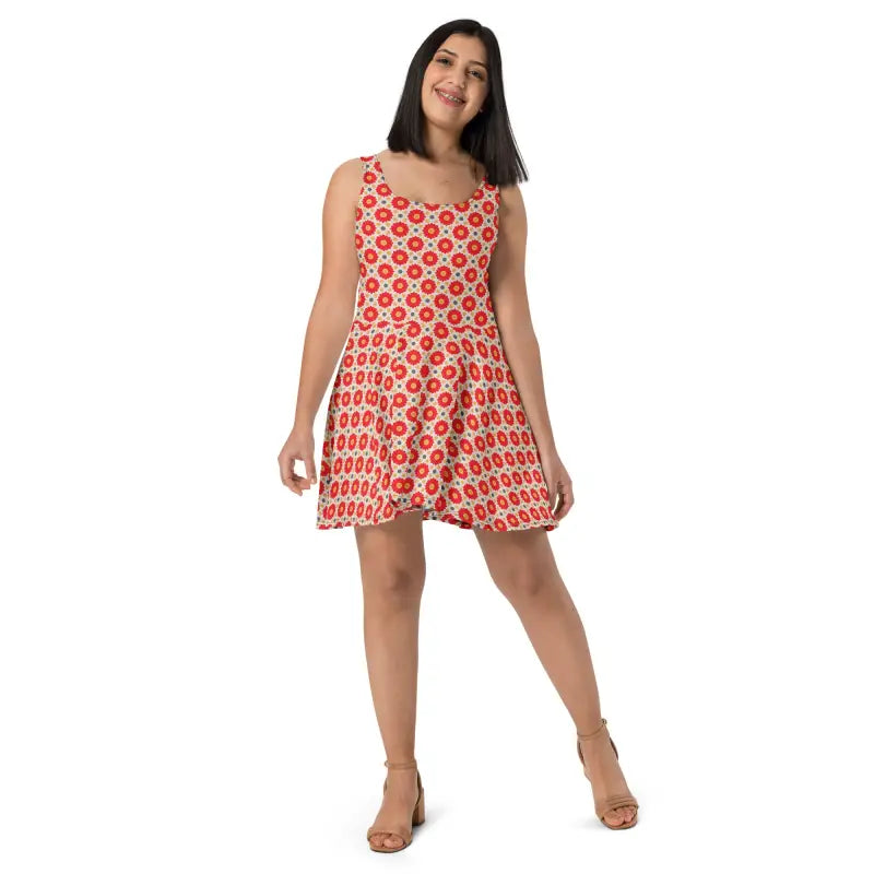 Sleeveless Skater Dress - Stunning Silhouette and Vibrant Flair - DipaliZ
