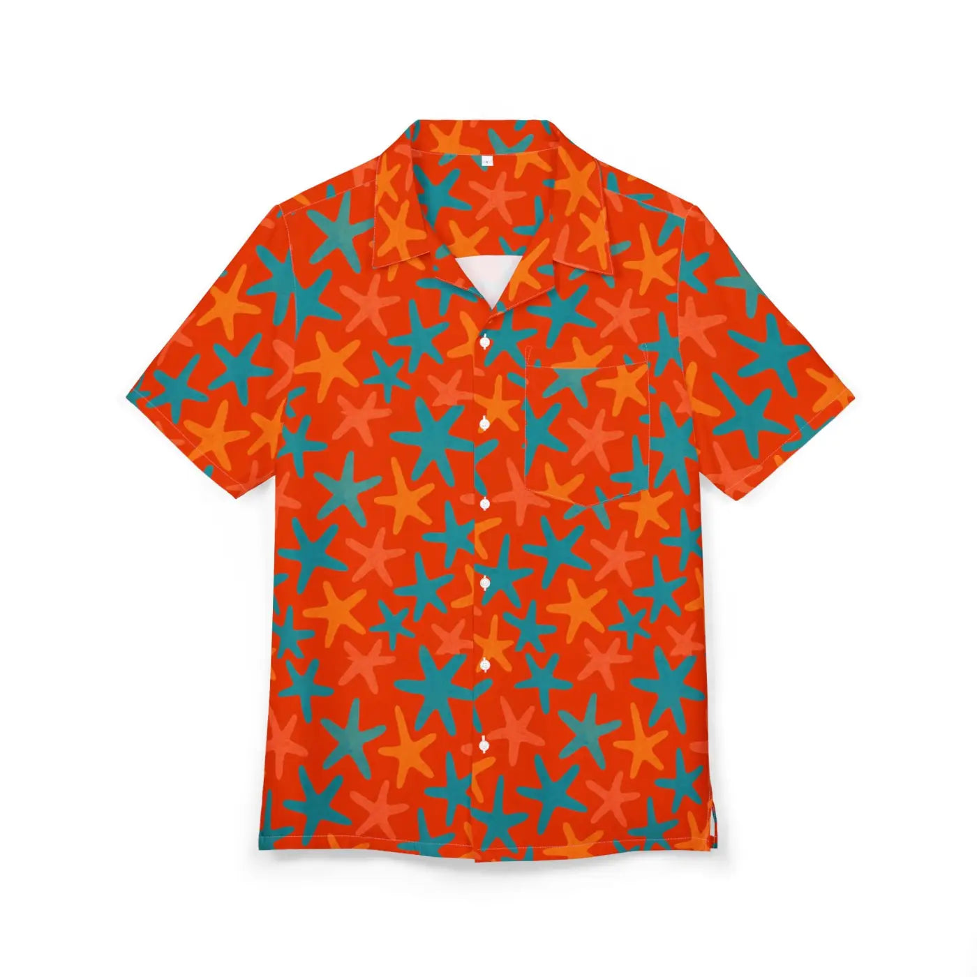 Premium Vibrant Starfish Hawaiian Button-Down Shirt - DipaliZ