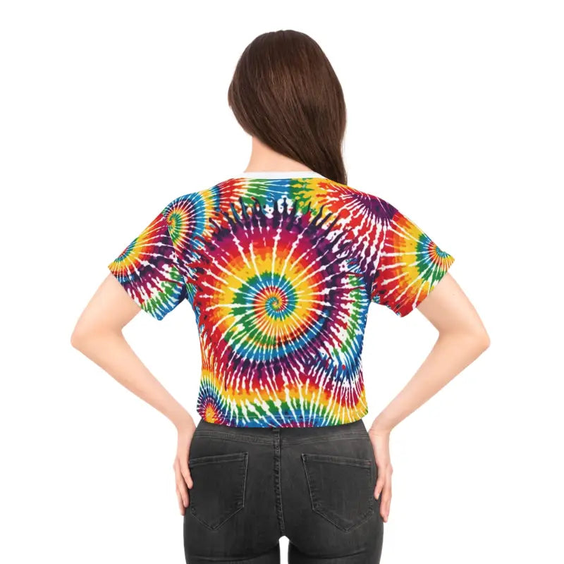 Vibrant Tie Dye Spiral Crop Tee - Bold Fashion Statement - DipaliZ