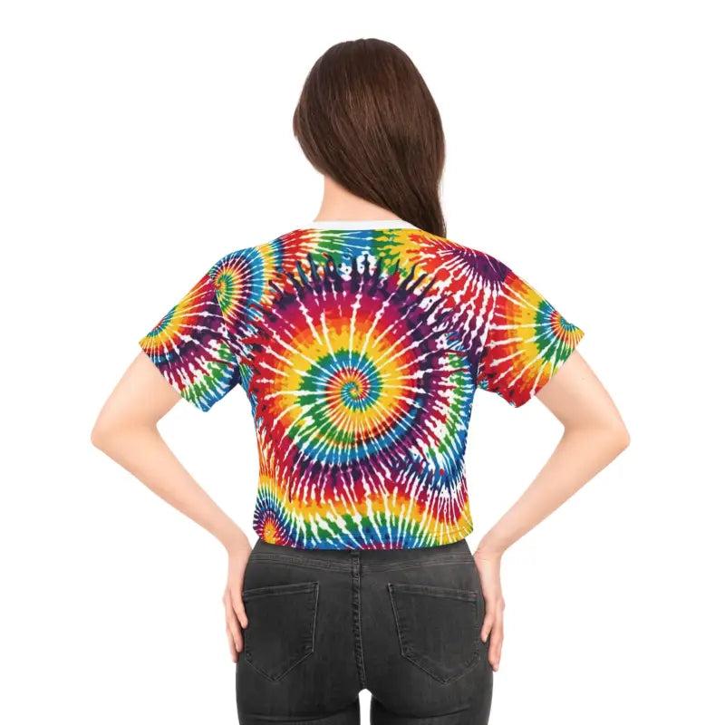 Vibrant Tie Dye Spiral Crop Tee - Bold Fashion Statement - DipaliZ