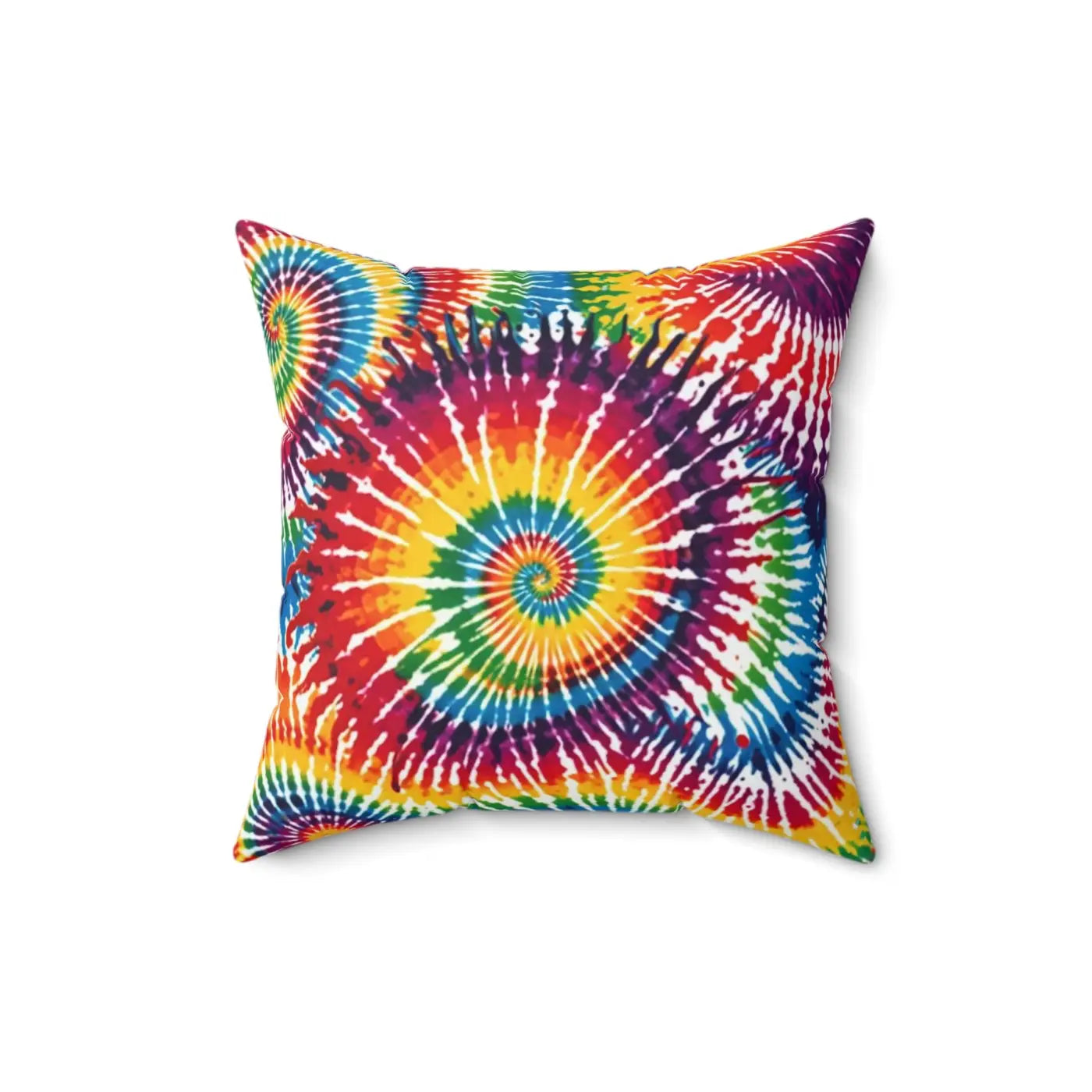 Vibrant Tie Die Spiral Polyester Square Pillow - DipaliZ