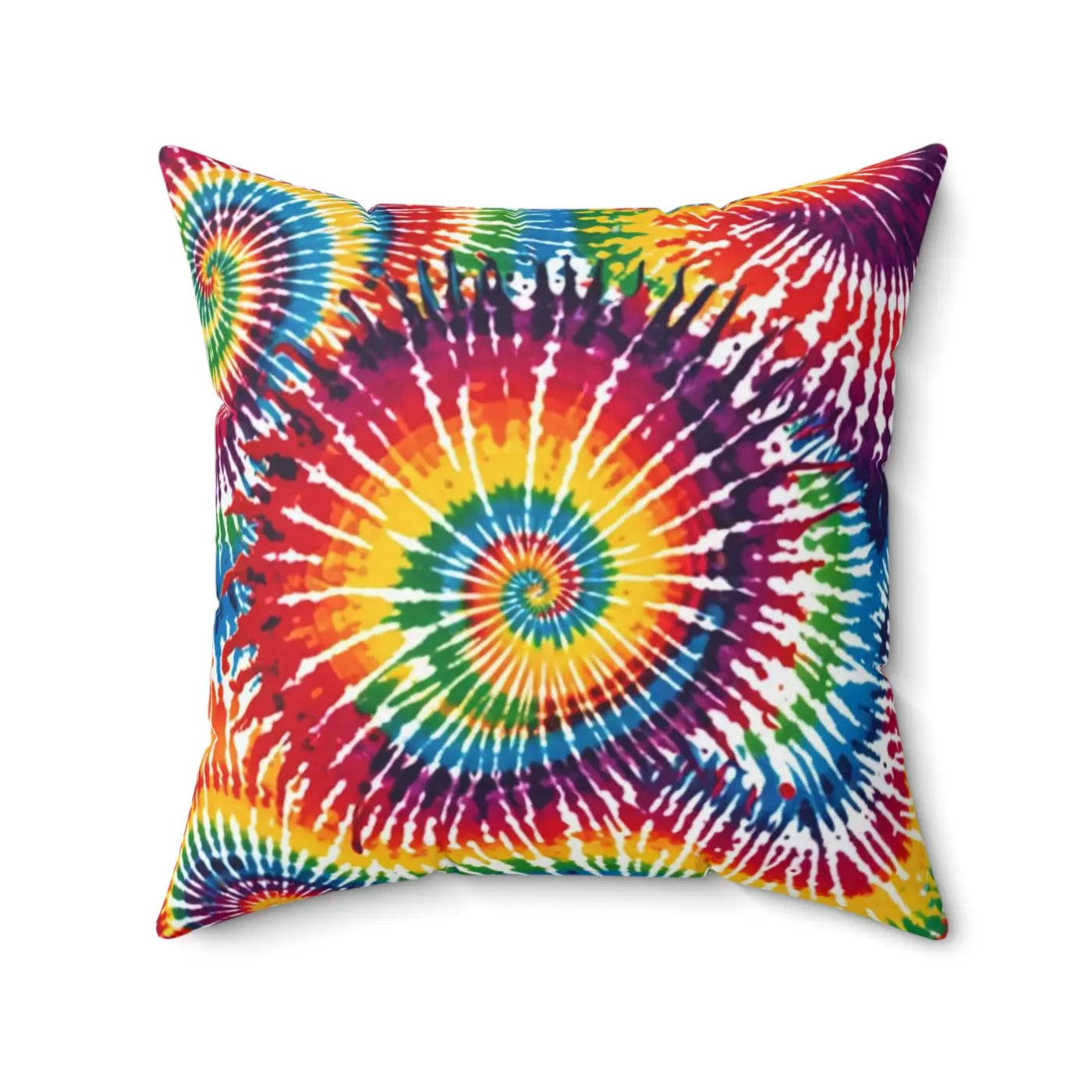 Vibrant Tie Die Spiral Polyester Square Pillow - DipaliZ
