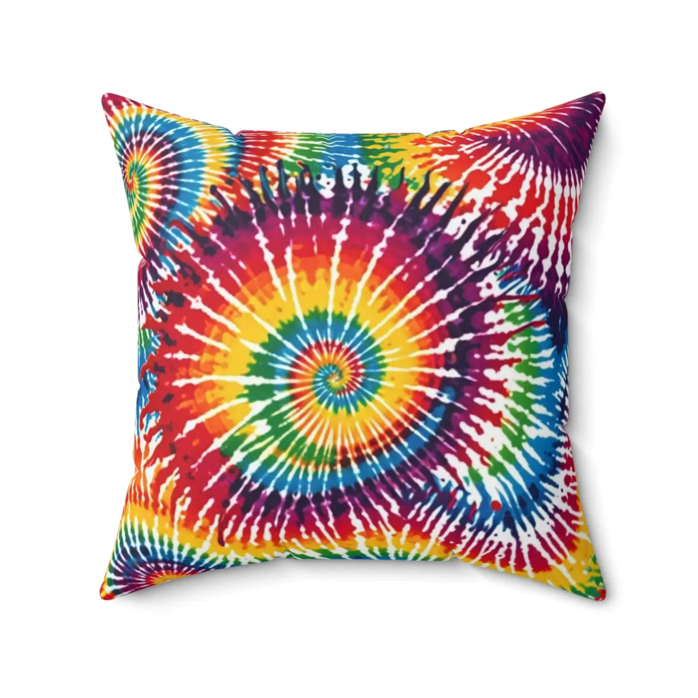 Vibrant Tie Die Spiral Polyester Square Pillow - DipaliZ