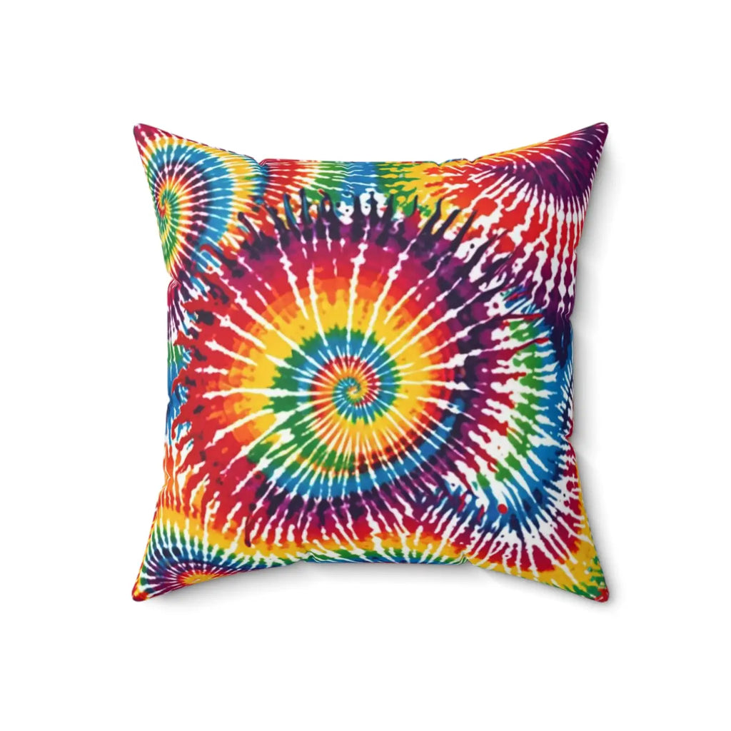 Vibrant Tie Die Spiral Polyester Square Pillow - DipaliZ