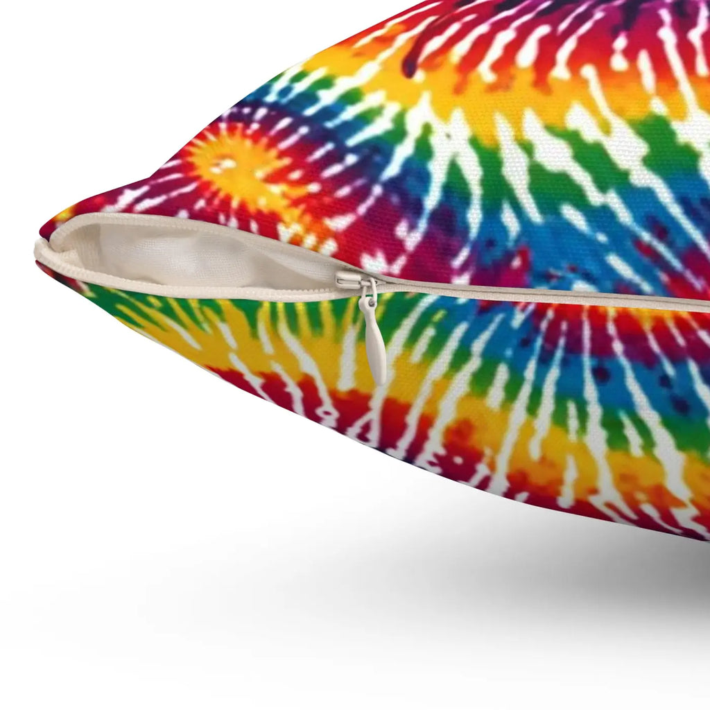 Vibrant Tie Die Spiral Polyester Square Pillow - DipaliZ