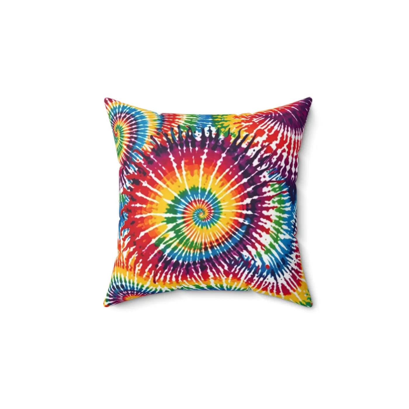 Vibrant Tie Die Spiral Polyester Square Pillow - DipaliZ