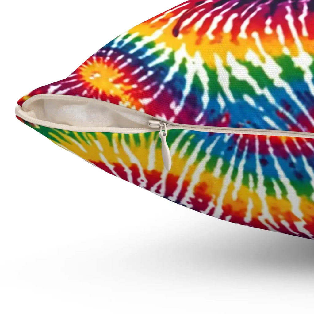 Vibrant Tie Die Spiral Polyester Square Pillow - DipaliZ