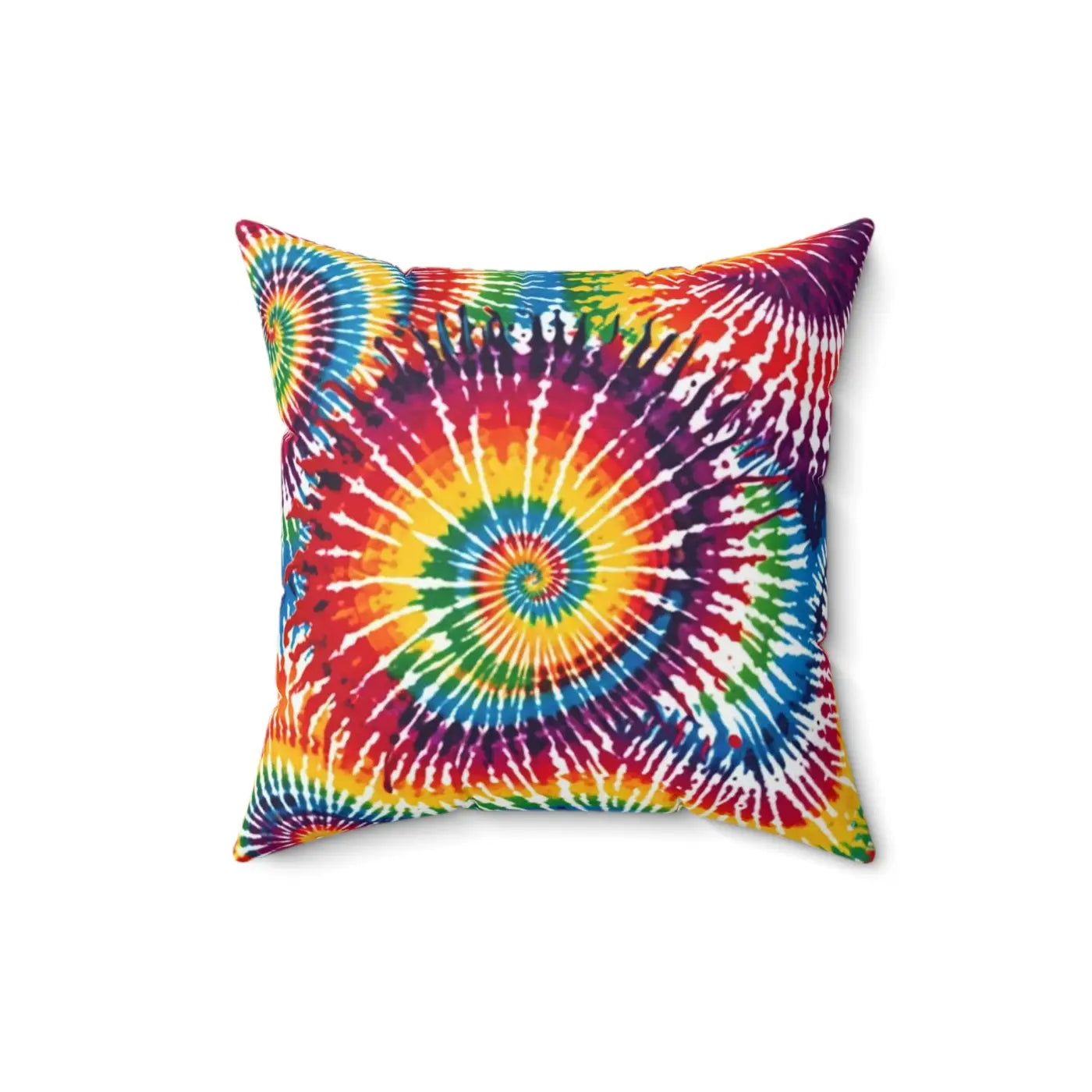 Vibrant Tie Die Spiral Polyester Square Pillow - DipaliZ