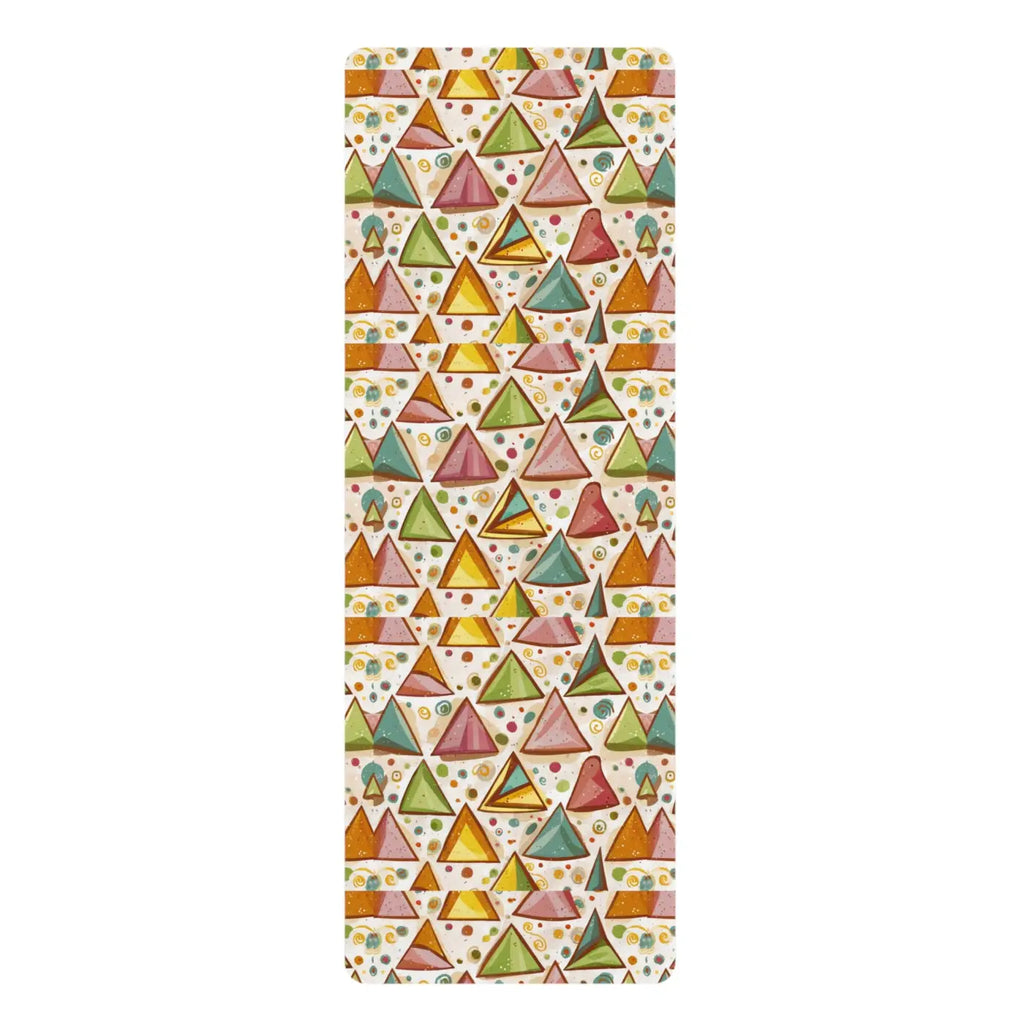 Vibrant Triangles Yoga Mat - Bold Rubber Design - DipaliZ