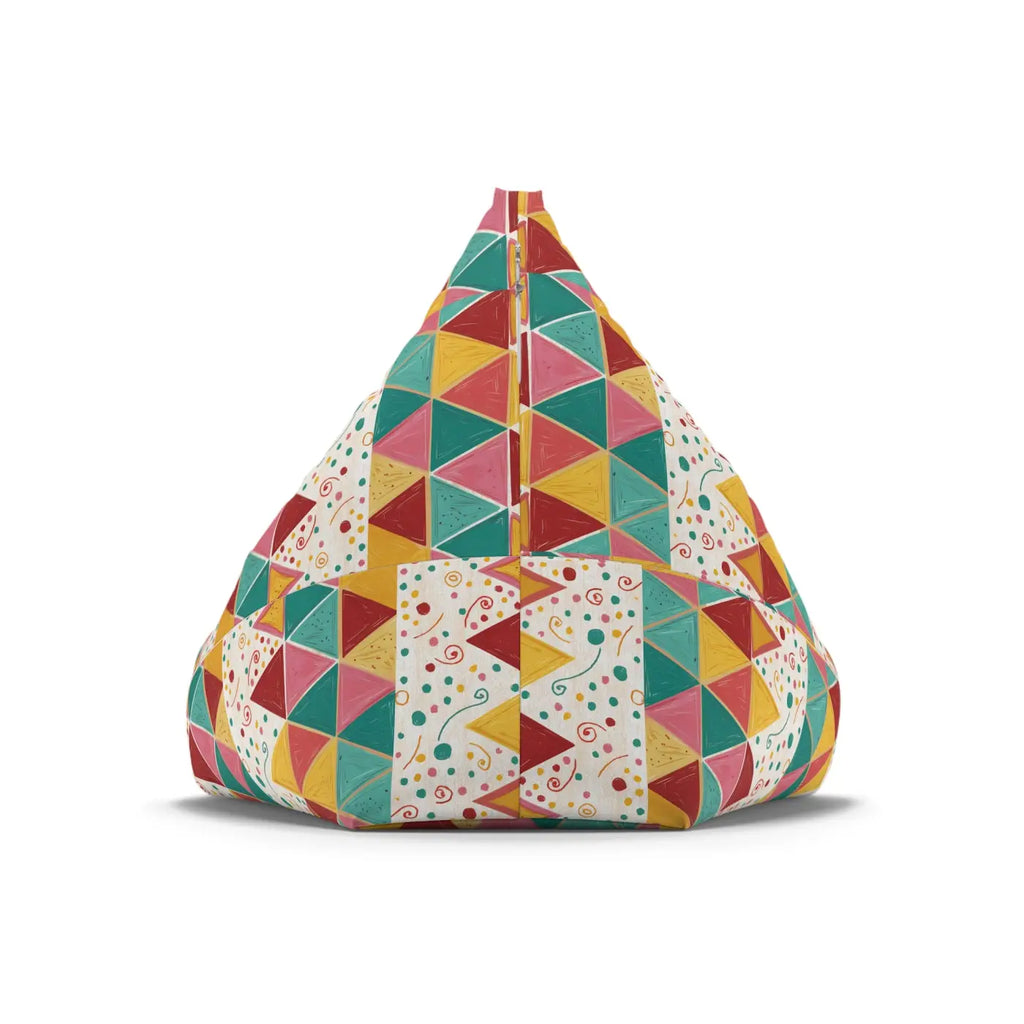 Vibrant Triangular Bean Bag Cover - Ultimate Comfort - DipaliZ