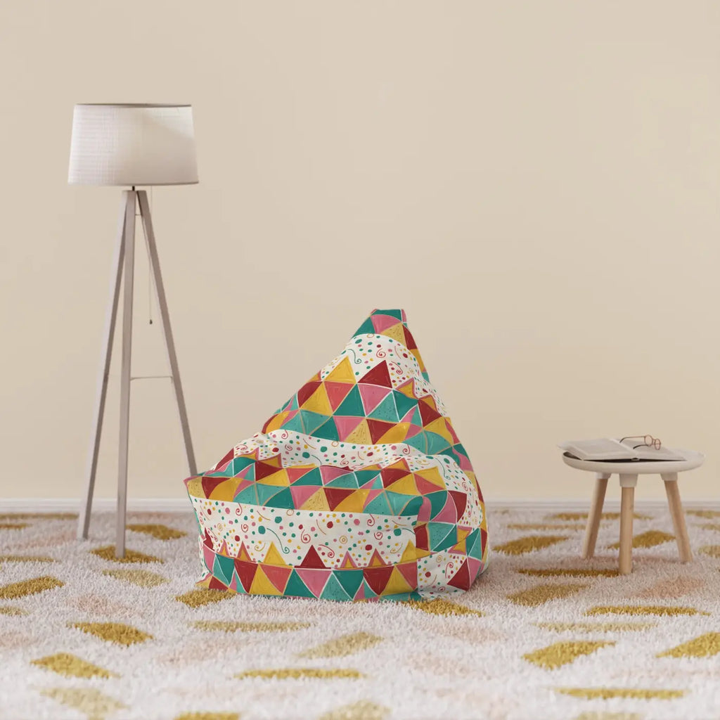 Vibrant Triangular Bean Bag Cover - Ultimate Comfort - DipaliZ