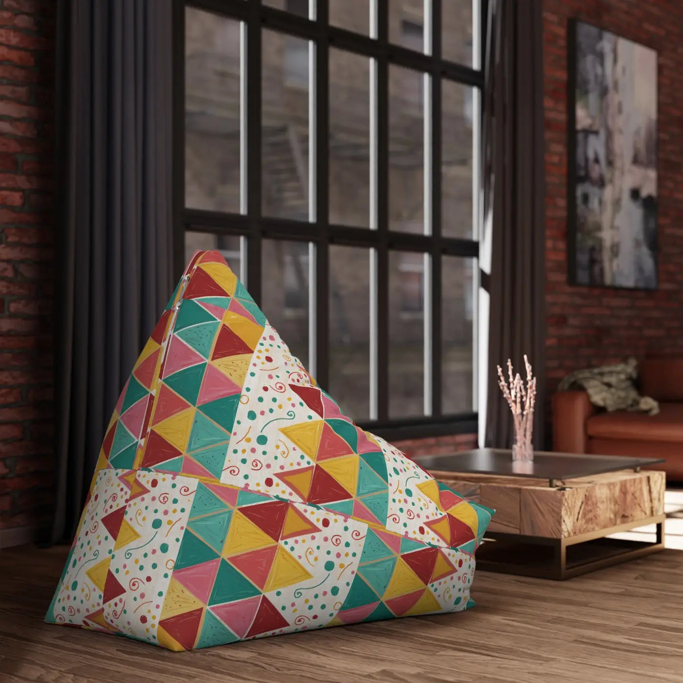 Vibrant Triangular Bean Bag Cover - Ultimate Comfort - DipaliZ