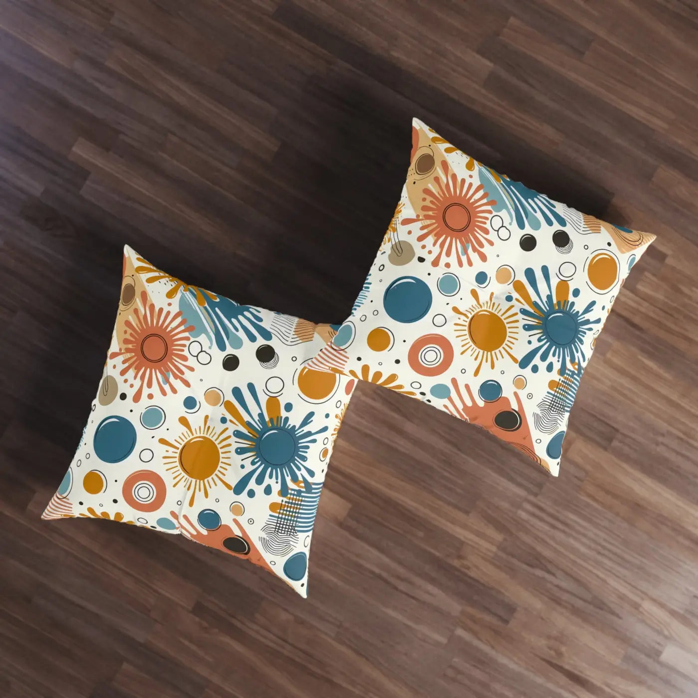 Vibrant Tufted Floor Pillow - Modern Boho Vibe Accent - DipaliZ
