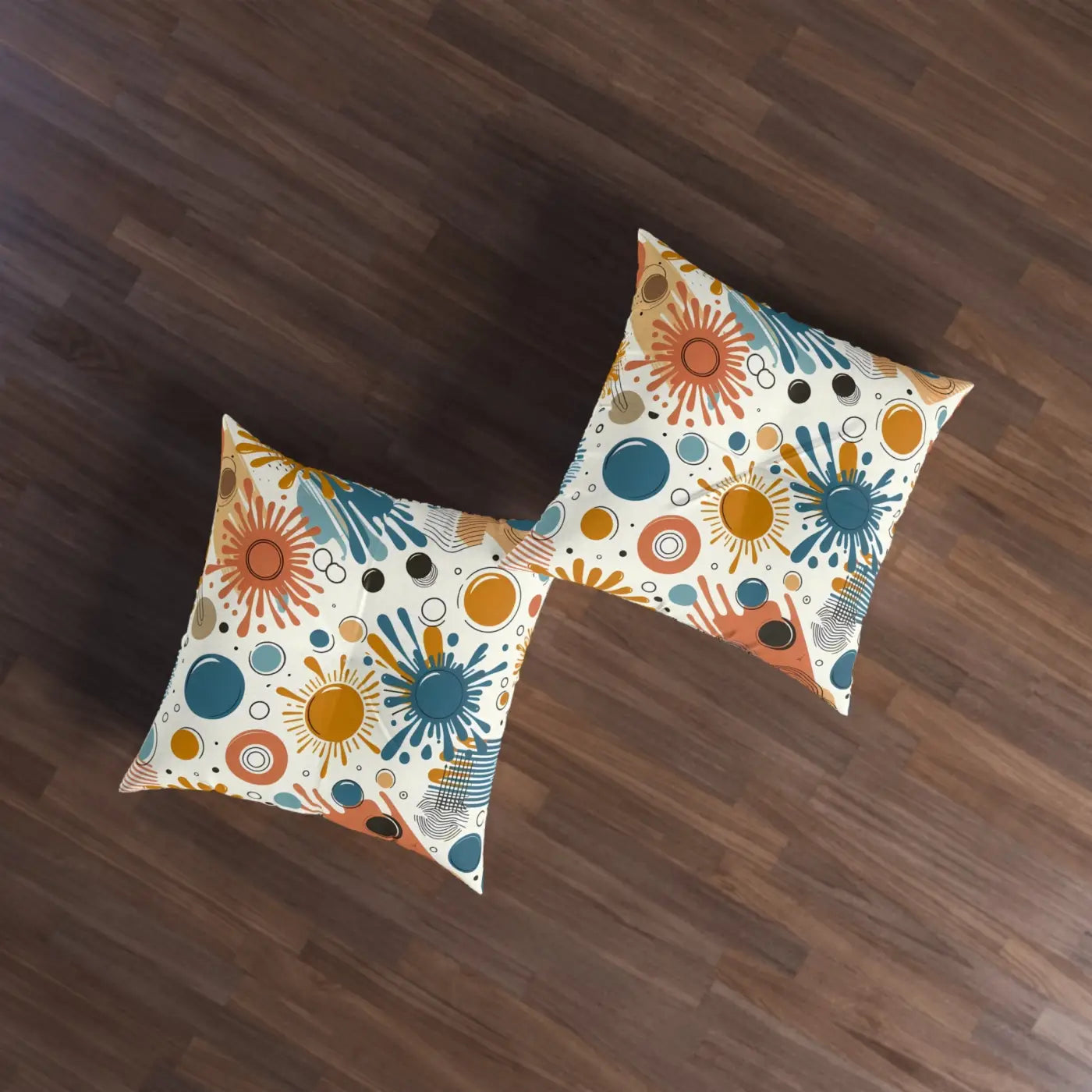 Vibrant Tufted Floor Pillow - Modern Boho Vibe Accent - DipaliZ