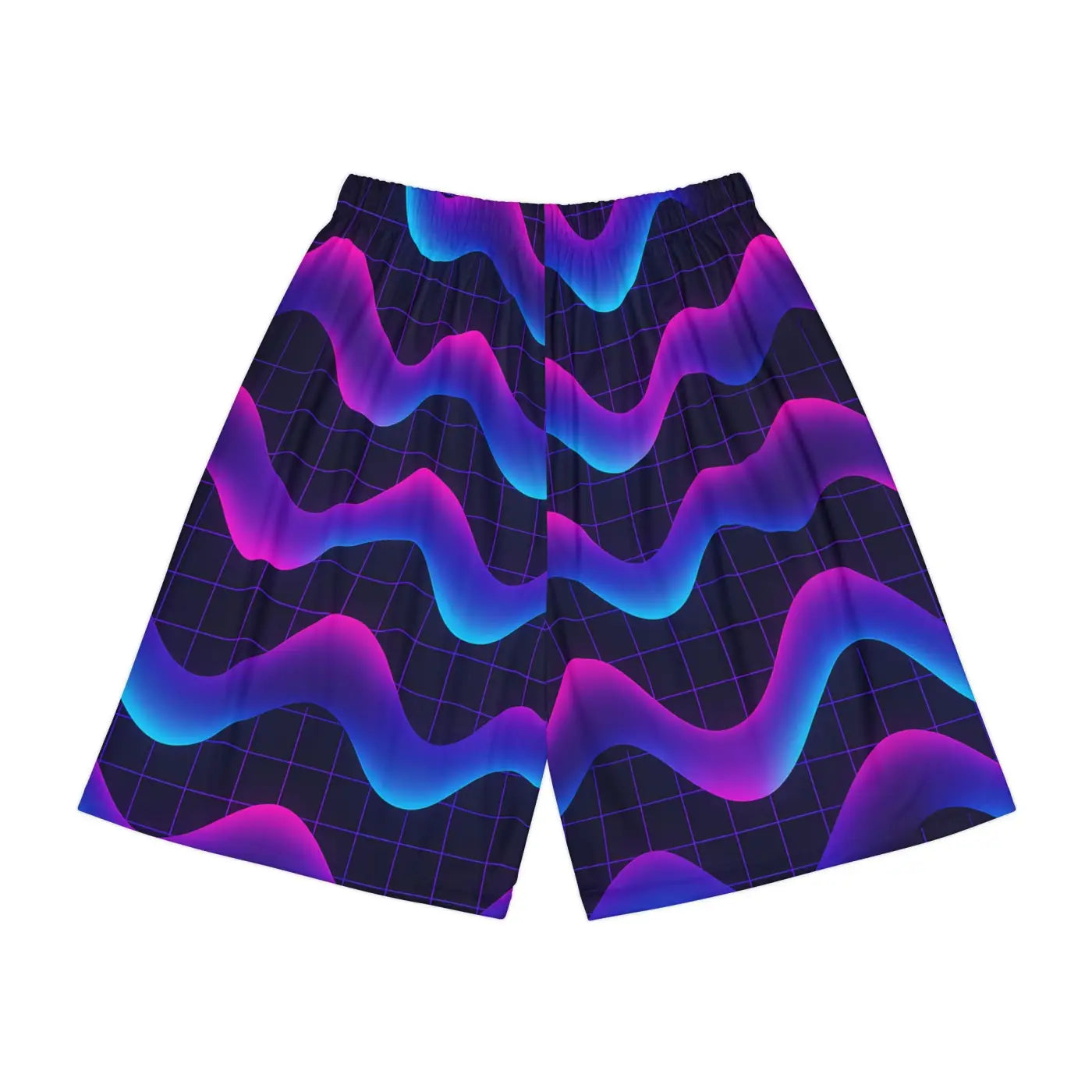 Trendy Athletic Shorts - Premium Vibrant Wave Print - DipaliZ