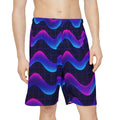 Trendy Athletic Shorts - Premium Vibrant Wave Print - DipaliZ