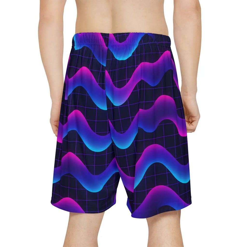 Trendy Athletic Shorts - Premium Vibrant Wave Print - DipaliZ