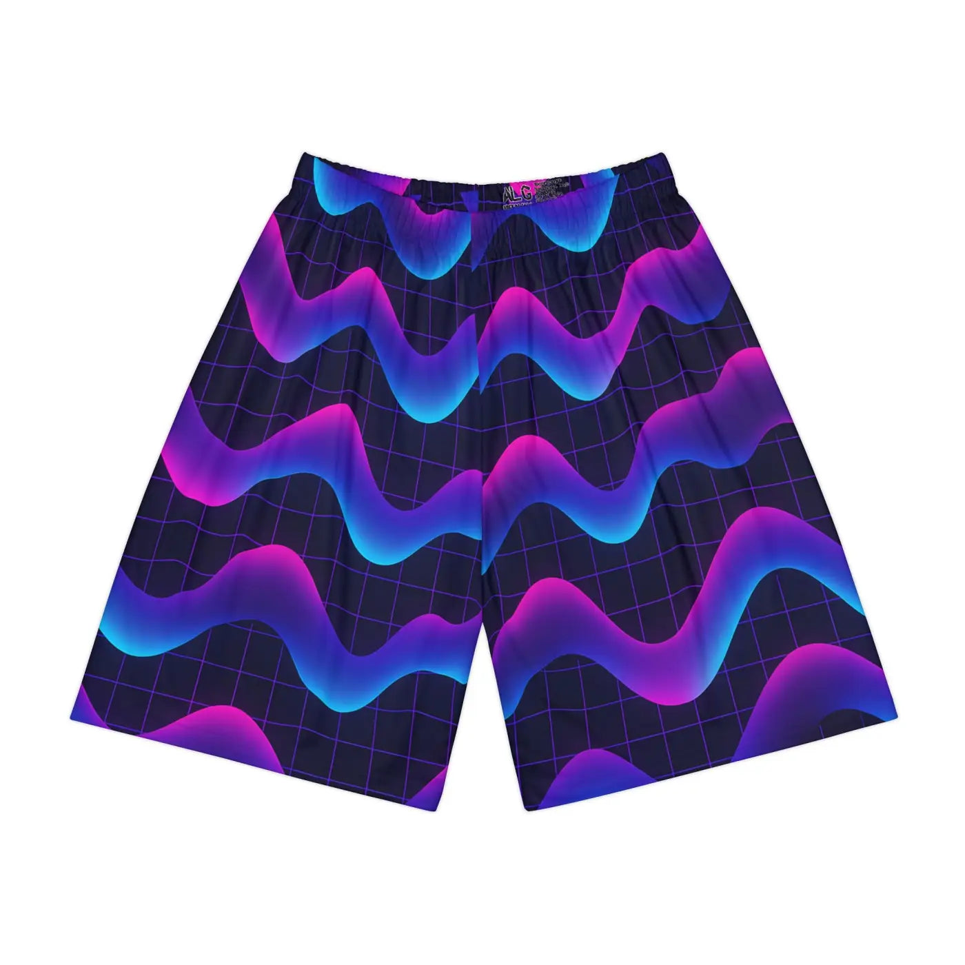 Trendy Athletic Shorts - Premium Vibrant Wave Print - DipaliZ