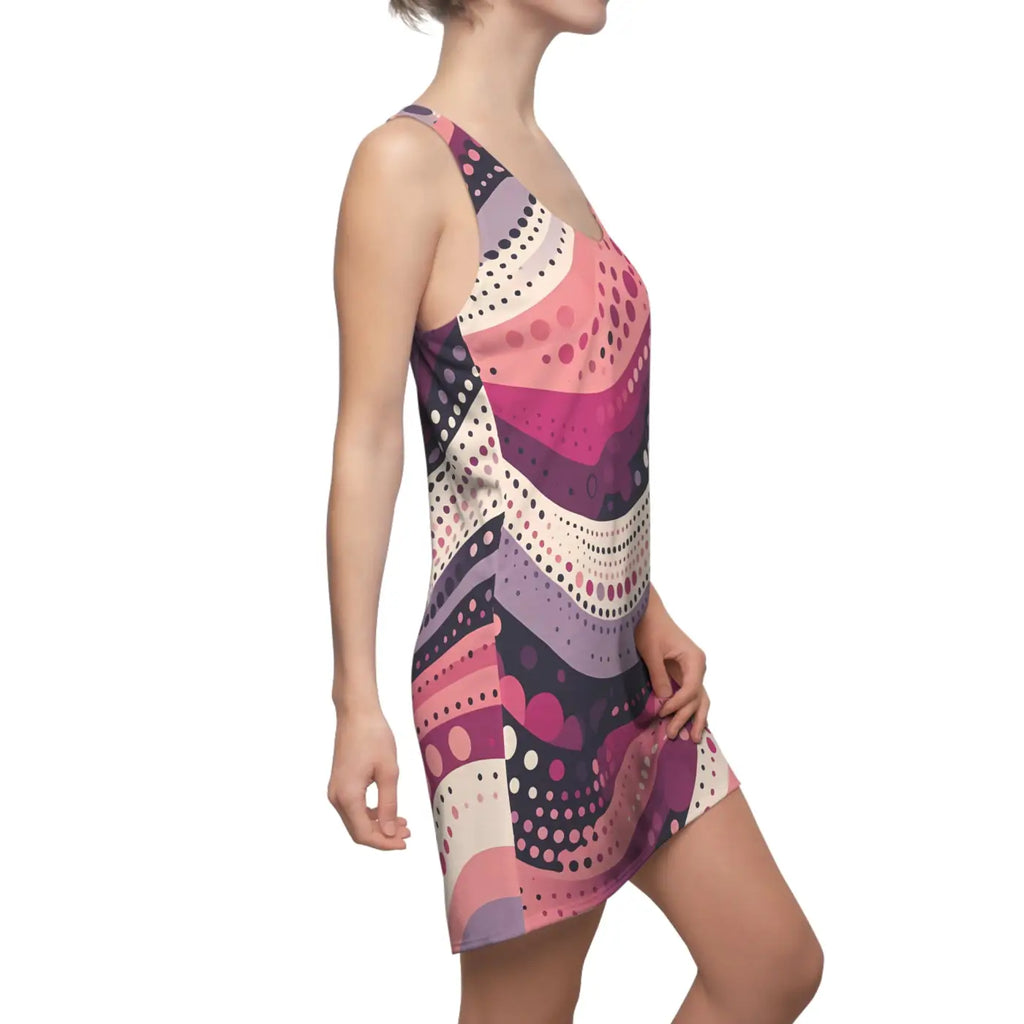 Vibrant Racerback Dress - Abstract Swirl for Sunny Days - DipaliZ
